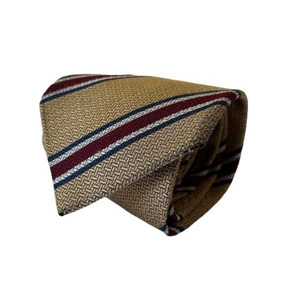 Fendi Vintage Striped Jacquard Weave Silk Tie